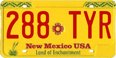 NM license plate 288TYR