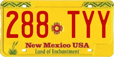 NM license plate 288TYY