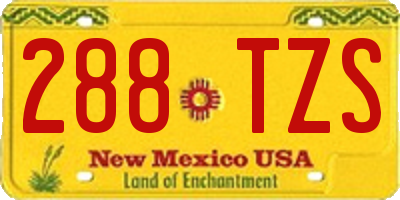 NM license plate 288TZS