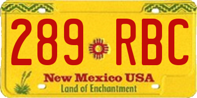 NM license plate 289RBC