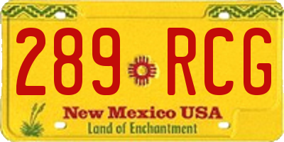 NM license plate 289RCG