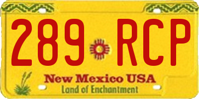 NM license plate 289RCP