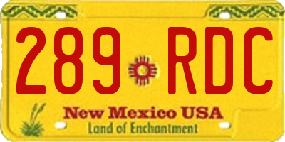 NM license plate 289RDC