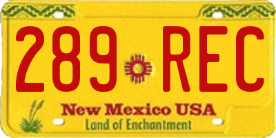 NM license plate 289REC