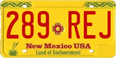 NM license plate 289REJ