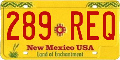 NM license plate 289REQ