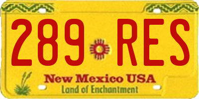 NM license plate 289RES