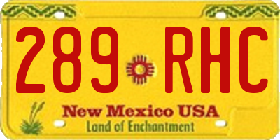 NM license plate 289RHC