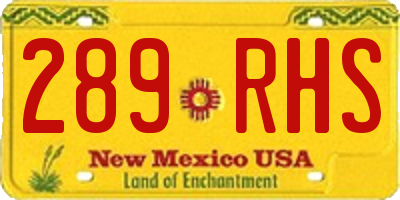 NM license plate 289RHS