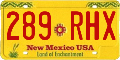 NM license plate 289RHX
