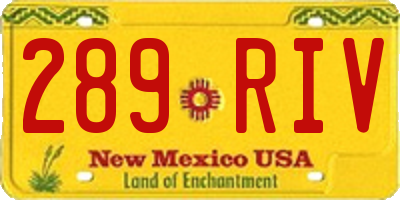 NM license plate 289RIV