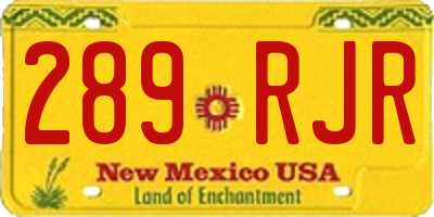 NM license plate 289RJR