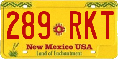 NM license plate 289RKT