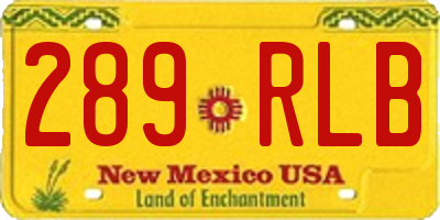 NM license plate 289RLB
