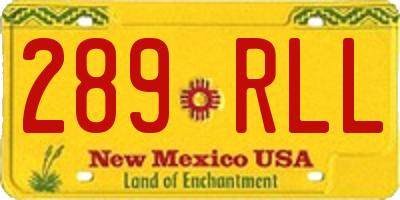 NM license plate 289RLL