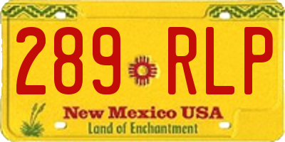 NM license plate 289RLP