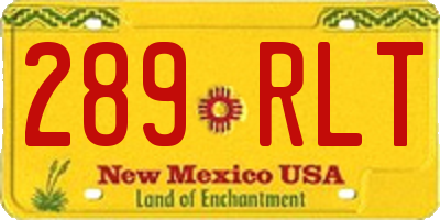 NM license plate 289RLT