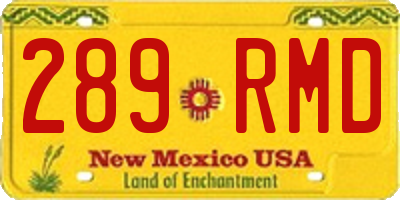 NM license plate 289RMD