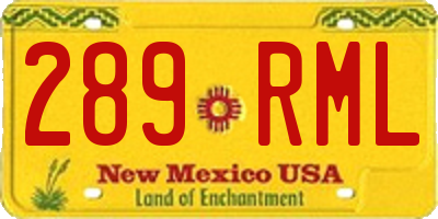 NM license plate 289RML