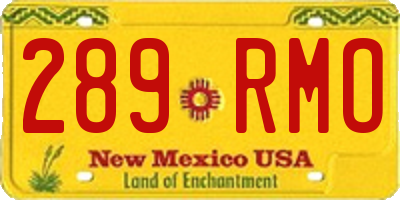 NM license plate 289RMO