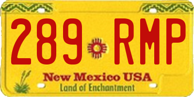 NM license plate 289RMP