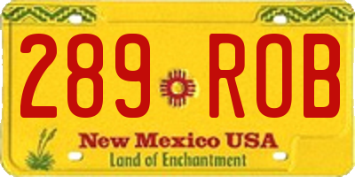 NM license plate 289ROB