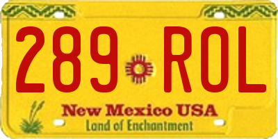 NM license plate 289ROL