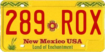 NM license plate 289ROX