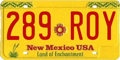 NM license plate 289ROY