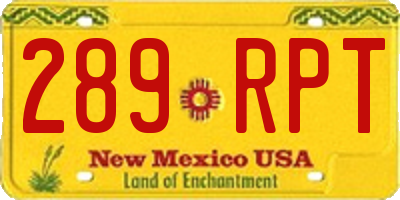 NM license plate 289RPT