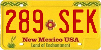 NM license plate 289SEK