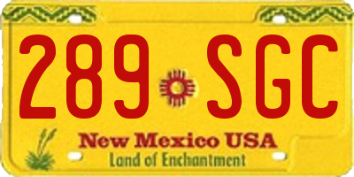 NM license plate 289SGC