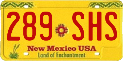 NM license plate 289SHS