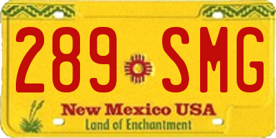 NM license plate 289SMG