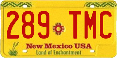 NM license plate 289TMC