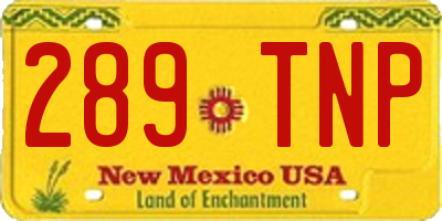 NM license plate 289TNP