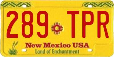 NM license plate 289TPR