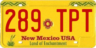 NM license plate 289TPT