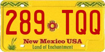 NM license plate 289TQQ