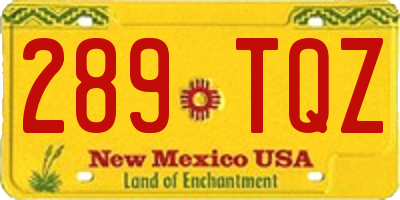 NM license plate 289TQZ