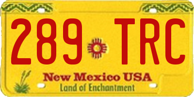 NM license plate 289TRC