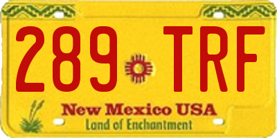 NM license plate 289TRF
