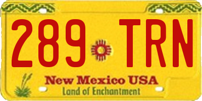 NM license plate 289TRN