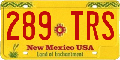NM license plate 289TRS