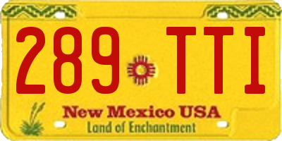 NM license plate 289TTI