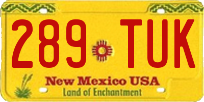 NM license plate 289TUK