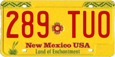 NM license plate 289TUO