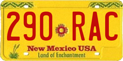 NM license plate 290RAC