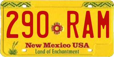 NM license plate 290RAM