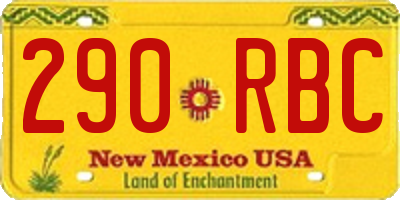 NM license plate 290RBC